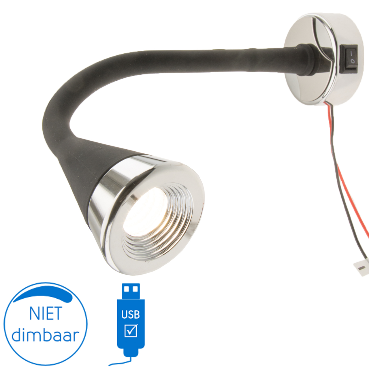 verpleegster Expertise Cumulatief Bari flex LED lamp 12V 1.5W 3400K USB - Tak Caravans & Recreatie